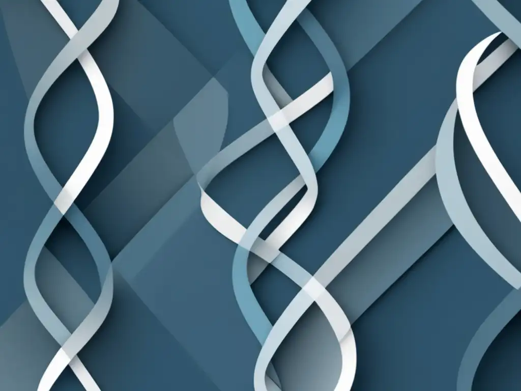 Fundamentos de la biomedicina: Intrincado patrón genético en tonos azules y grises, simbolizando la complejidad y elegancia del código genético