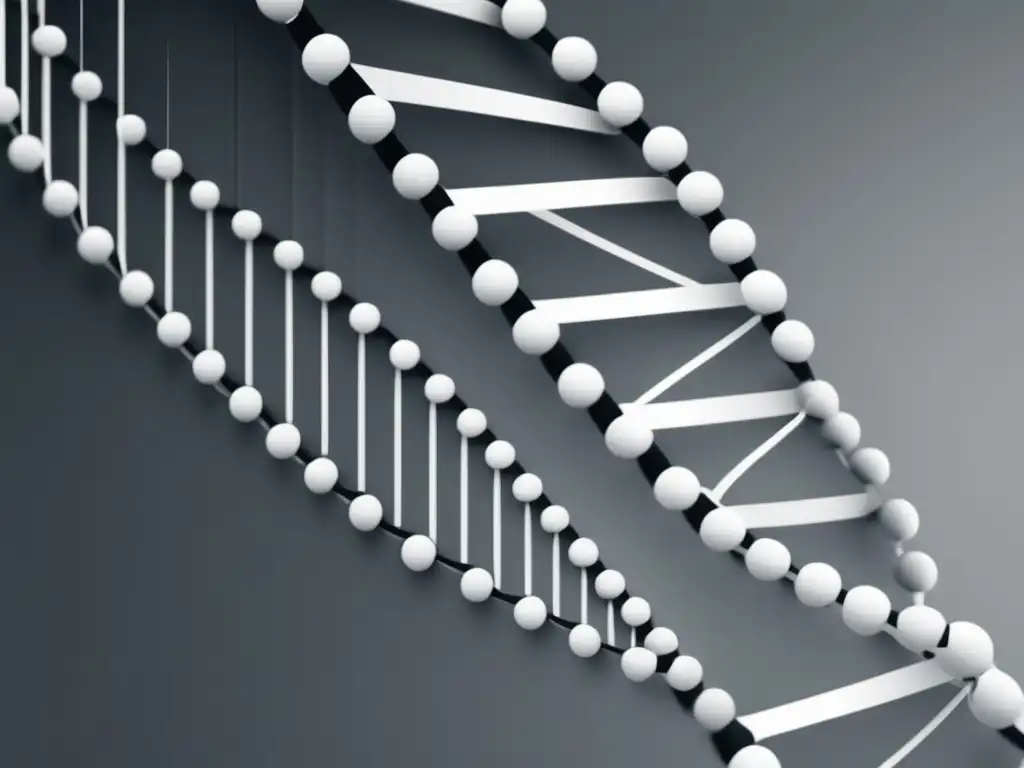 ADN abstracto de vanguardia Innovación genética y biotecnología: ADN futurista y minimalista en tonos monocromáticos