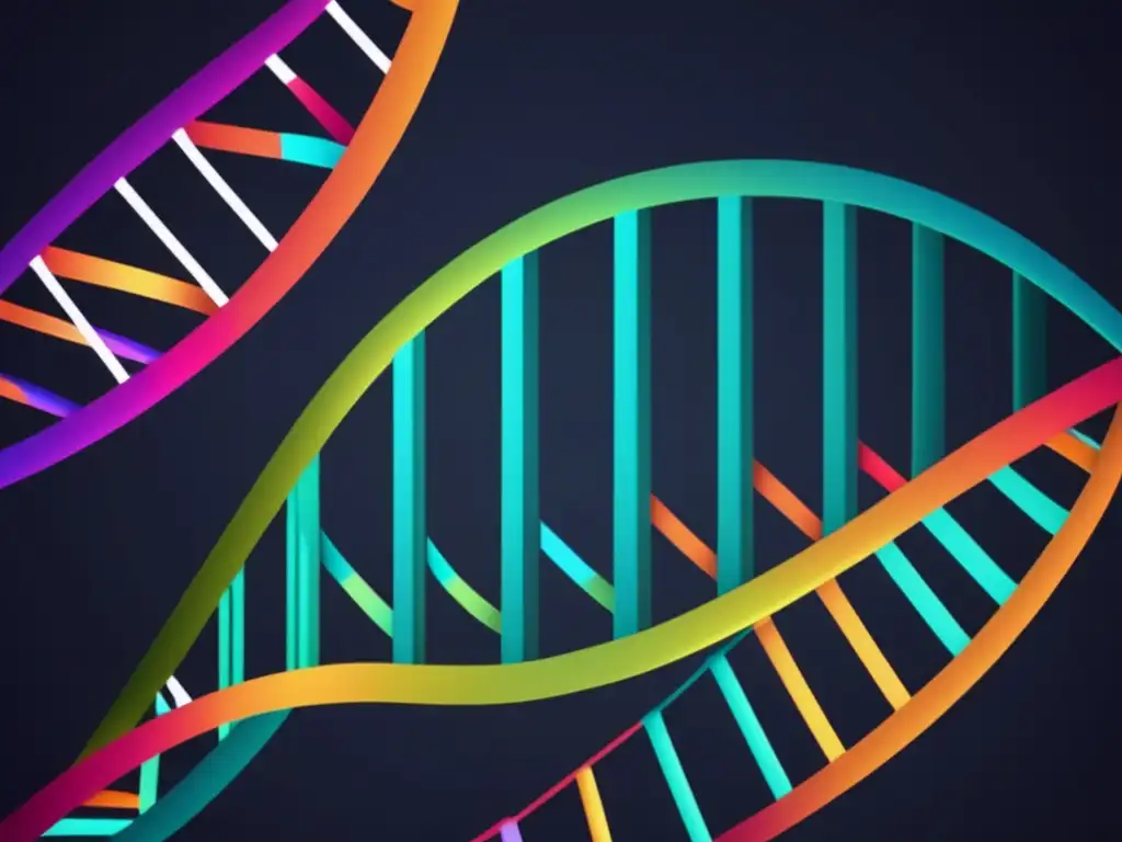 Herramientas de análisis de datos genéticos: ADN vibrante y entrelazado, simbolizando complejidad y privacidad de información genética