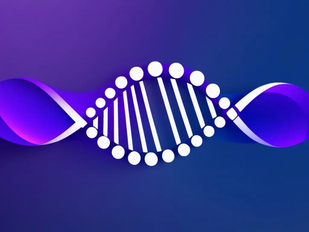 Avance en ingeniería genética Beneficios de la ingeniería genética en enfermedades hereditarias: ADN en espiral plateado con fondo azul y morado