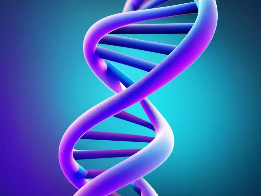 Importancia de CRISPR en enfermedades genéticas: DNA helix & CRISPRCas9 molecule, azules y morados, minimalismo abstracto