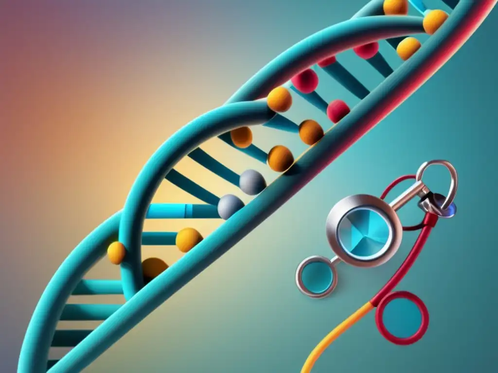 DNA y estetoscopio fusionados representando Epidemiología y medicina personalizada para la salud futura