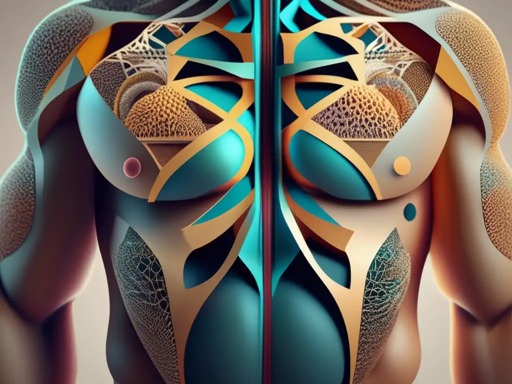 Importancia de la anatomía humana en imagen 8k de cuerpo geométrico