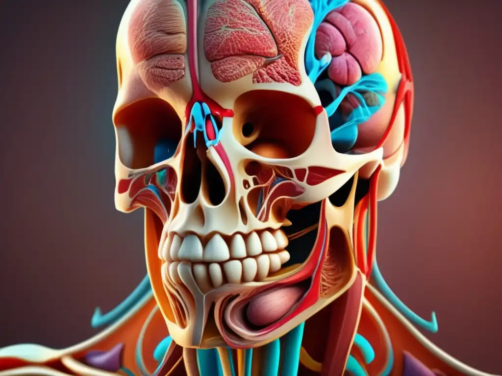 Explorando la anatomía humana en profundidad, imagen 8k ultradetallada del cuerpo humano disecado, muestra su belleza intricada