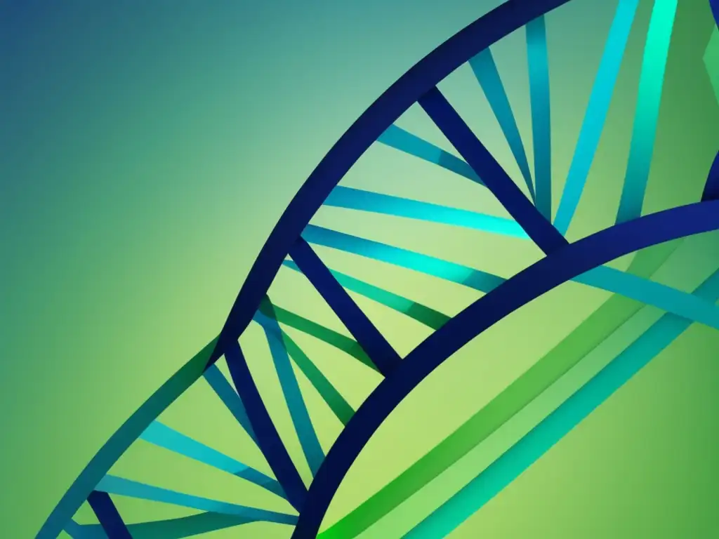 Importancia de la Ciencia de Datos en genómica: imagen minimalista de ADN con algoritmos y análisis de datos en tonos azules y verdes