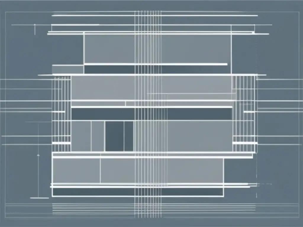 Importancia de la geomatemática en arquitectura: diseño arquitectónico abstracto con formas y líneas geométricas en tonos grises