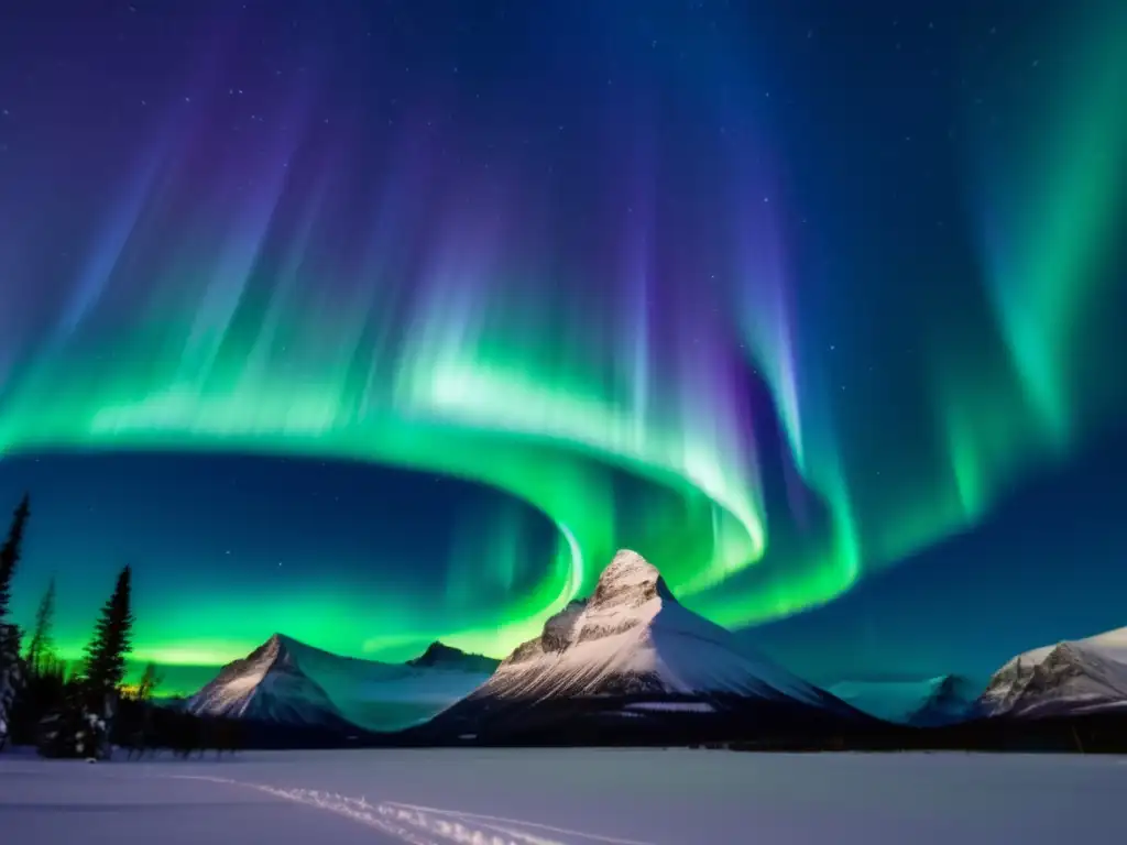 Importancia del plasma en auroras boreales: colores vibrantes y patrones hipnóticos iluminan el cielo nocturno en una danza mágica