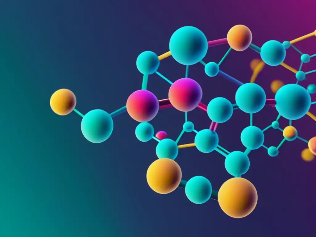 Avances en diseño de fármacos: Estructura molecular innovadora y vibrante, símbolo de precisión y esperanza