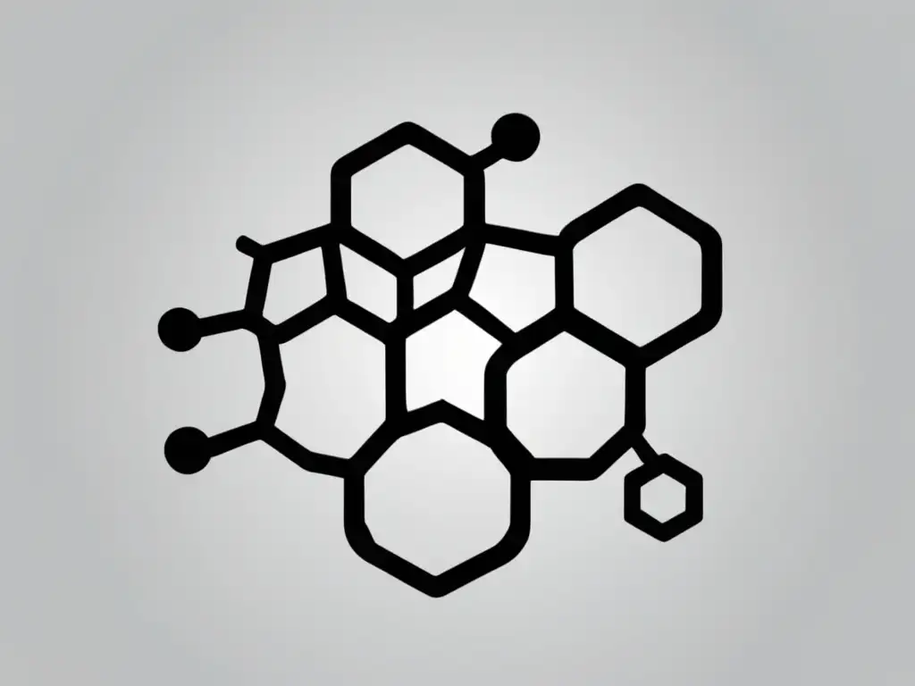 Compuestos aromáticos en química orgánica: imagen minimalista y abstracta que representa los compuestos aromáticos en una estética científica