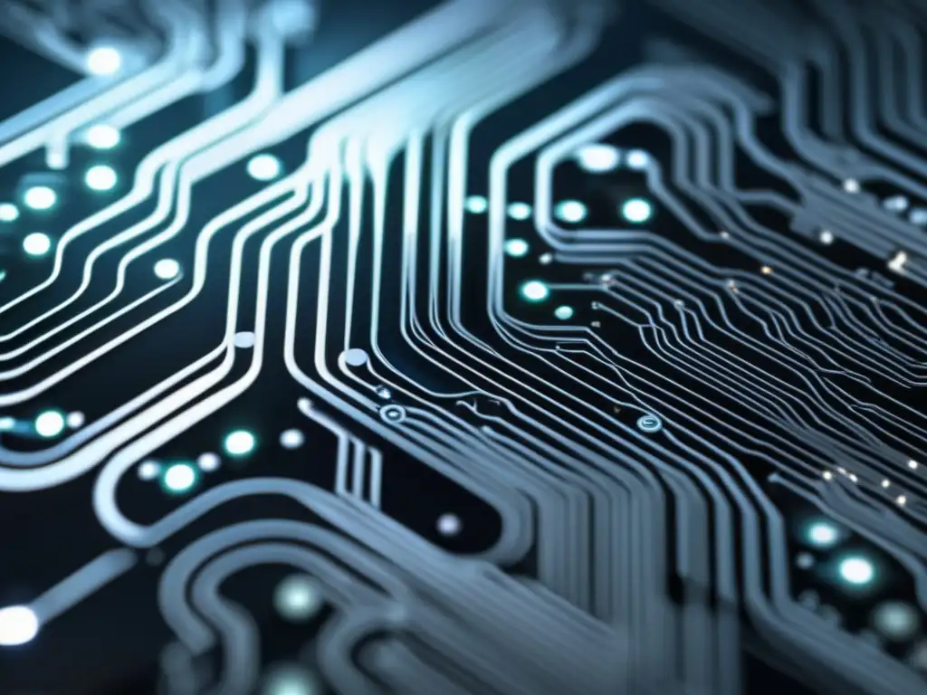 Impacto de los materiales avanzados en la innovación tecnológica: circuito impreso negro con patrones detallados y avanzados