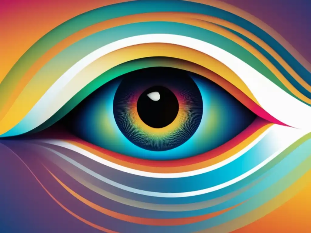 Influencia genética en el color de ojos: imagen abstracta y colorida del ojo, simbolizando la relación entre genes y la intensidad del color