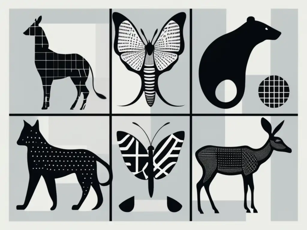 Diferencias anatómicas entre especies animales en imagen abstracta