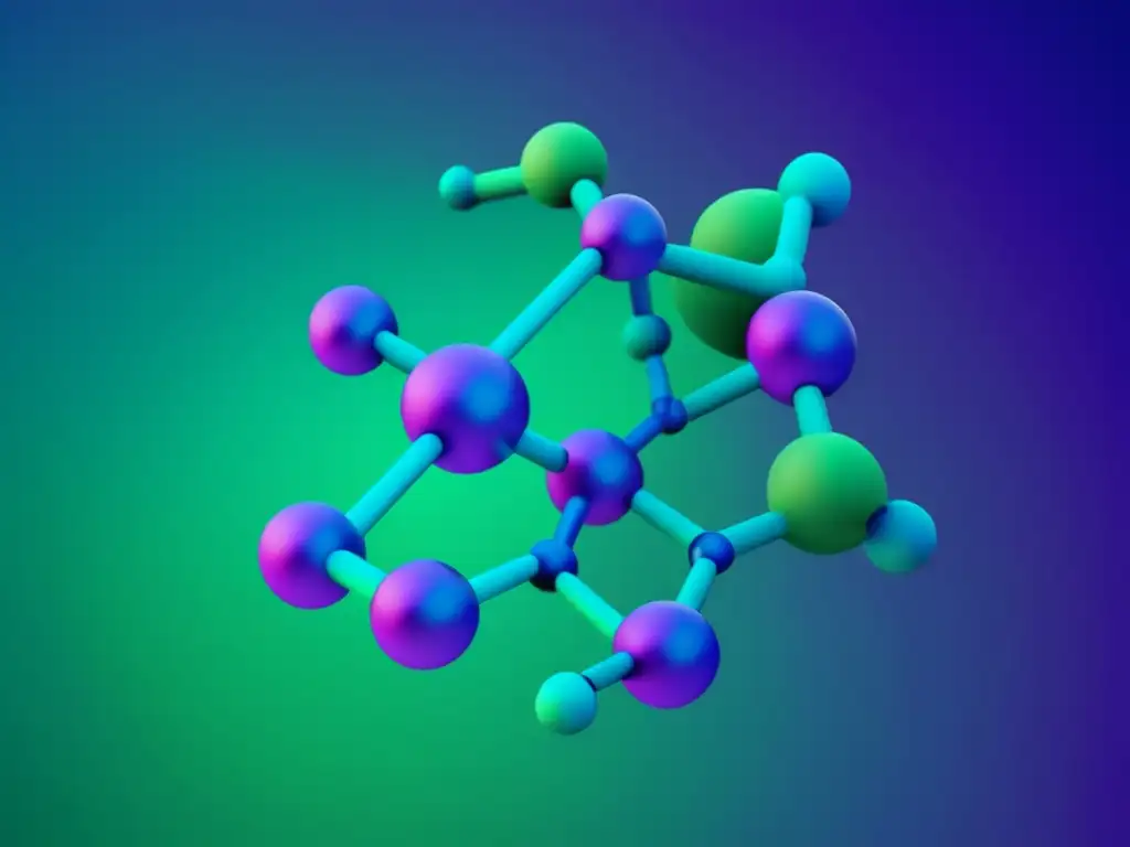 Importancia de la biofísica en fármacos: estructura molecular intrincada y vibrante en imagen abstracta