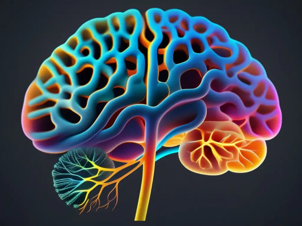 Importancia de la bioinformática en neurodegeneración - Conexiones intrincadas del cerebro humano en una imagen 8k ultradetallada