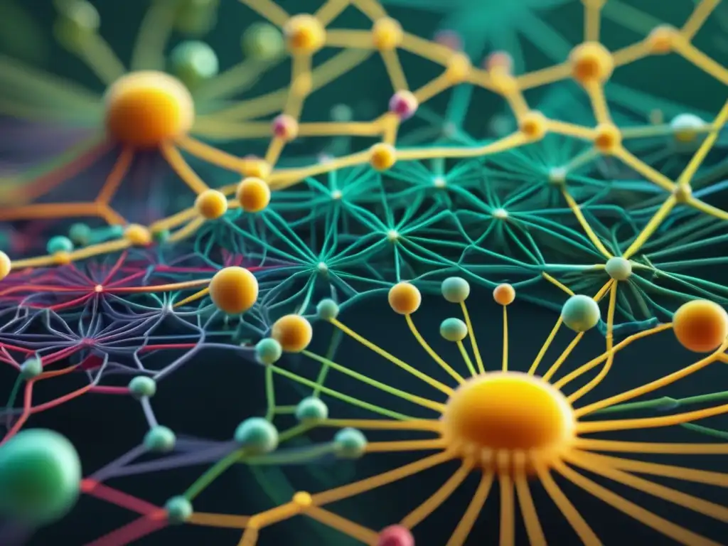 Biología Sintética y cambio climático: Representación abstracta de la conexión entre naturaleza y biología sintética con colores vibrantes y elementos naturales