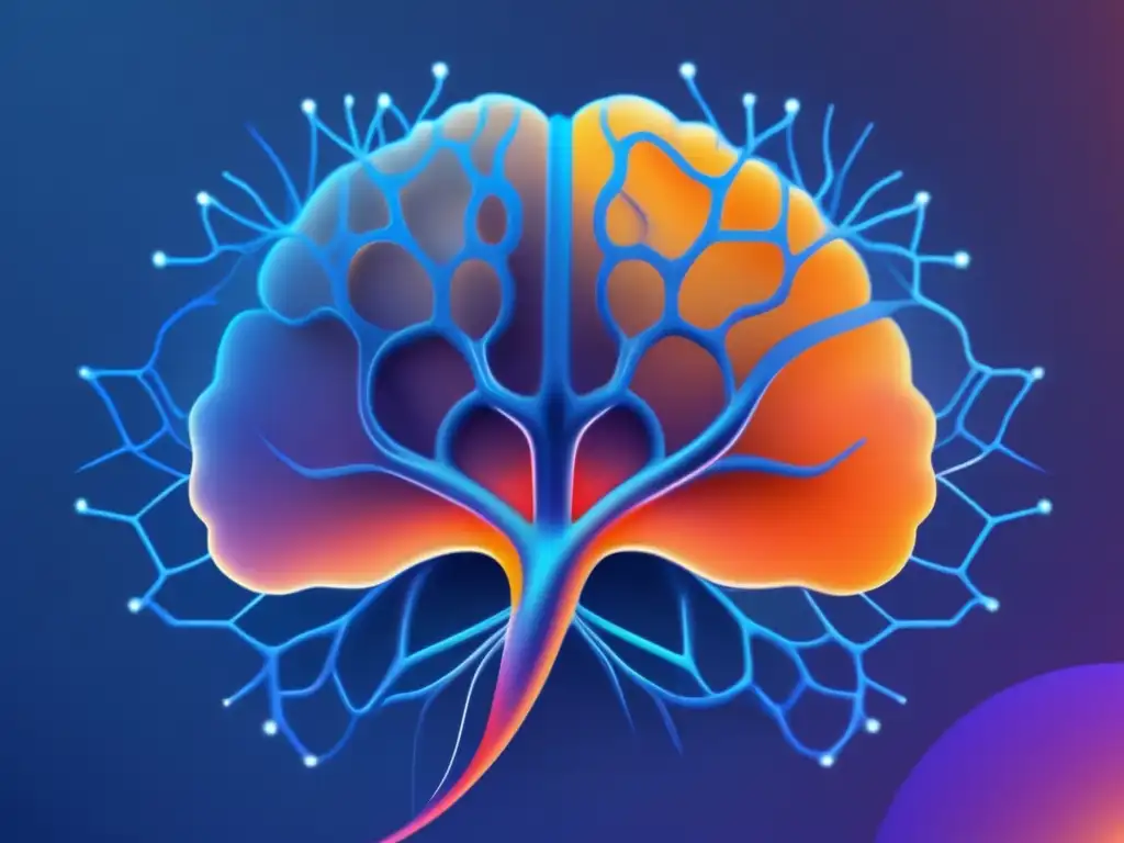 Descubriendo las bases de la neurociencia: una imagen detallada de conexiones neuronales y colores vibrantes