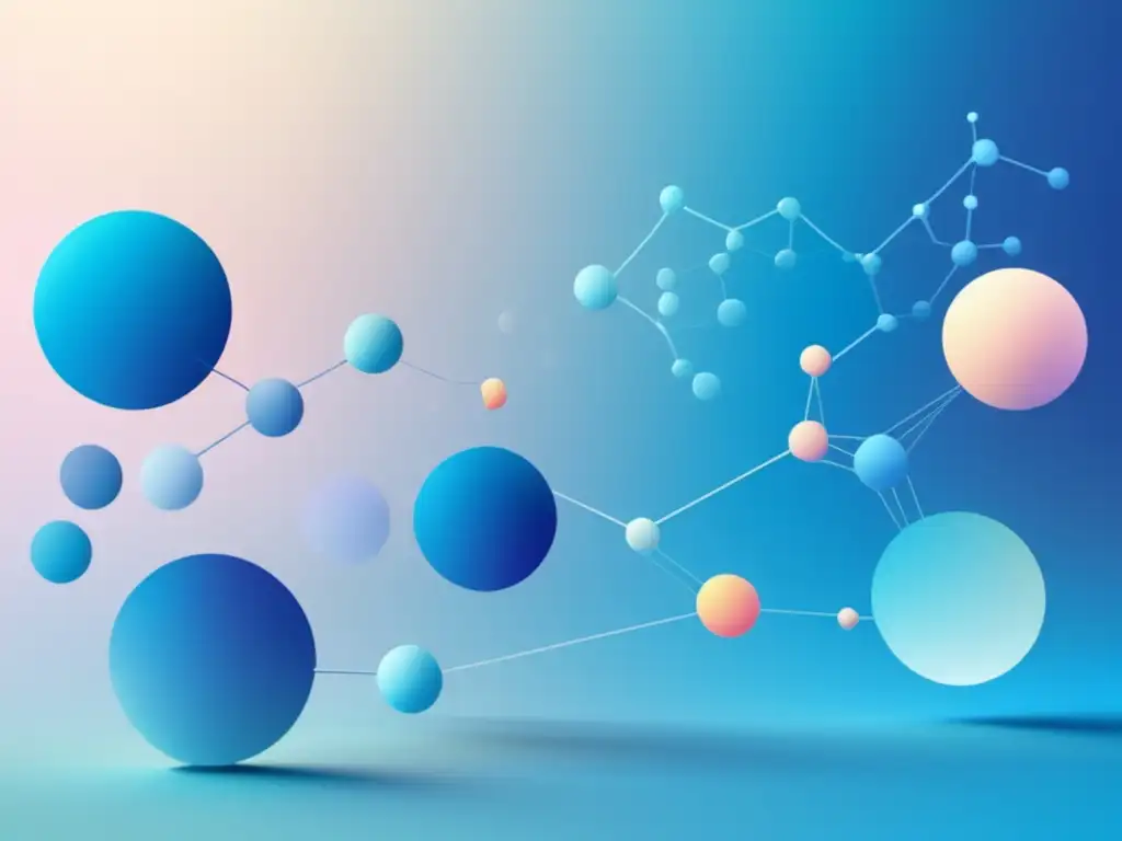 Importancia del análisis de datos en Biología: Representación visual en tonos azules, geometría tridimensional y colores vibrantes