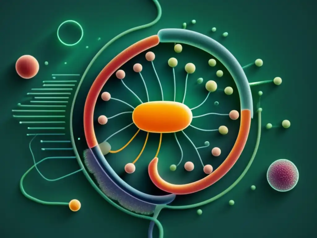 Descubrimiento y uso de antibióticos: Imagen abstracta y minimalista que representa la estructura bacteriana y la investigación científica