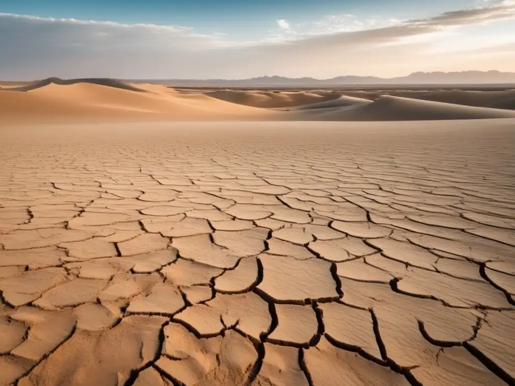 Paisaje desértico impacto del efecto invernadero