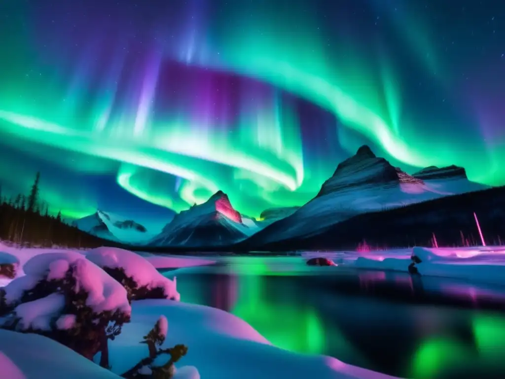 Auroras: belleza etérea en cielo estrellado