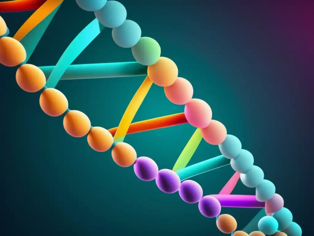Estructura molecular del ADN en farmacogenómica Importancia de la Farmacogenómica en cáncer - Estructura molecular del ADN con colores vibrantes que representan las variaciones genéticas