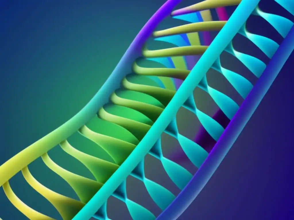 Beneficios y aplicaciones de CRISPR: imagen abstracta de ADN colorido entrelazado