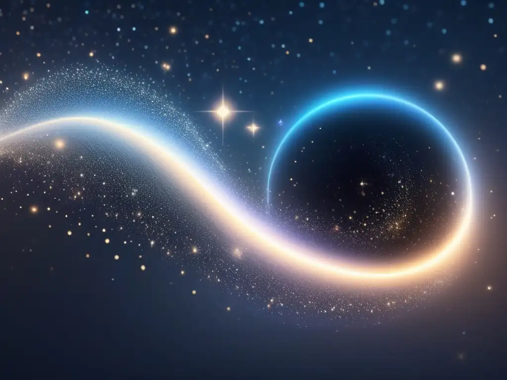 Dualidad Ondapartícula en Física Dualidad ondapartícula en física cuántica, imagen impresionante de 8k que captura la esencia enigmática y misteriosa de este concepto
