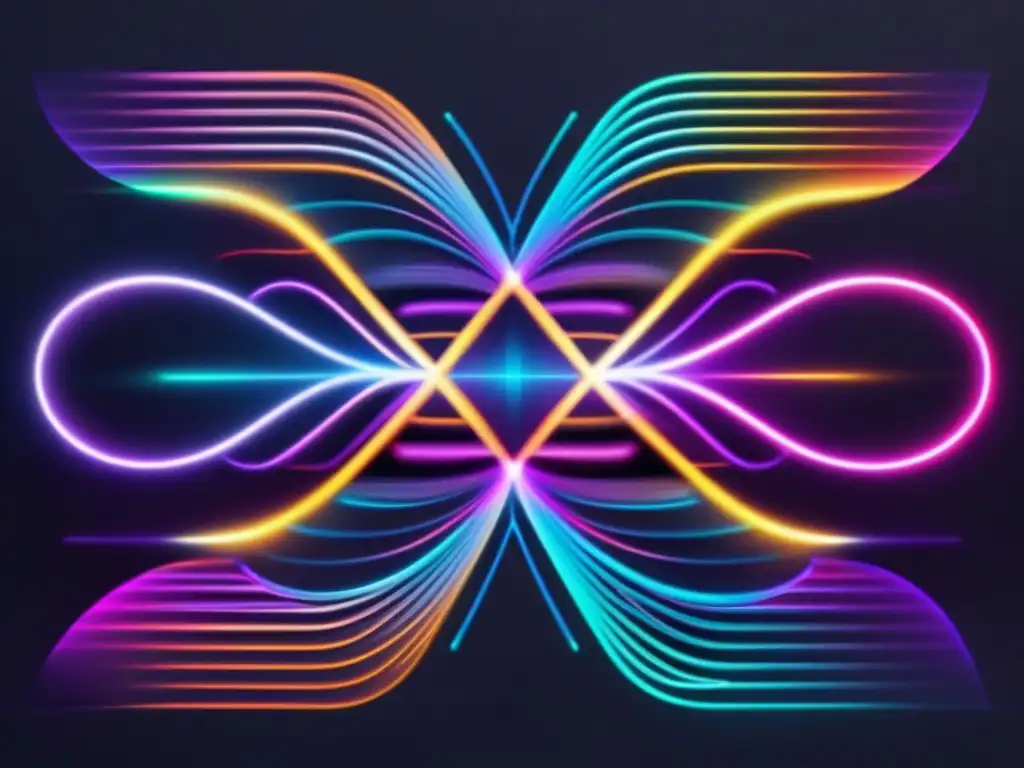 Imagen abstracta de electromagnetismo: ondas pulsantes y colores vibrantes