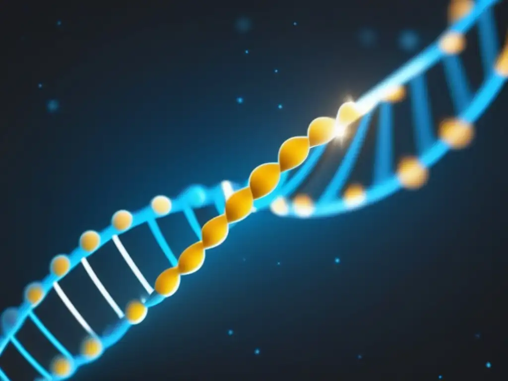 Bioinformática y epigenética: imagen impactante de ADN y código binario entrelazados en un fondo negro