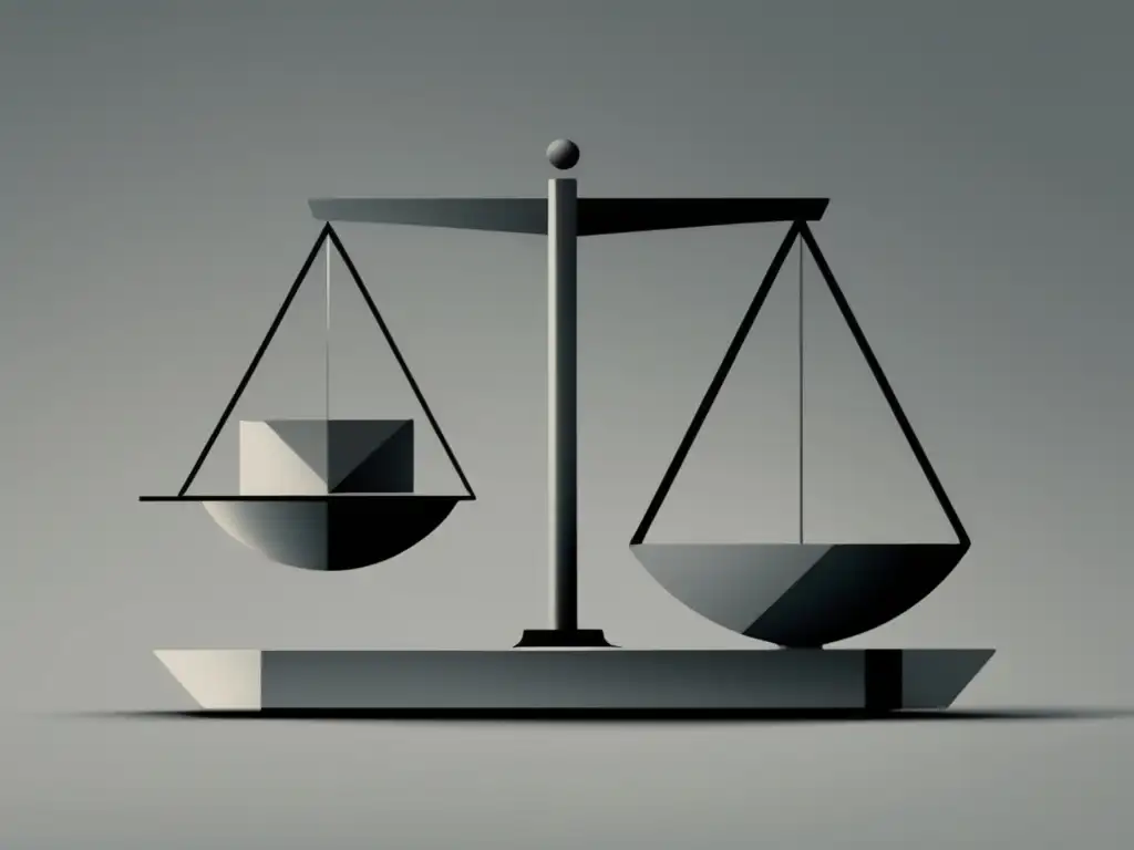 Diferencias entre masa y peso en imagen de balanza geométrica con formas grises en fondo sólido