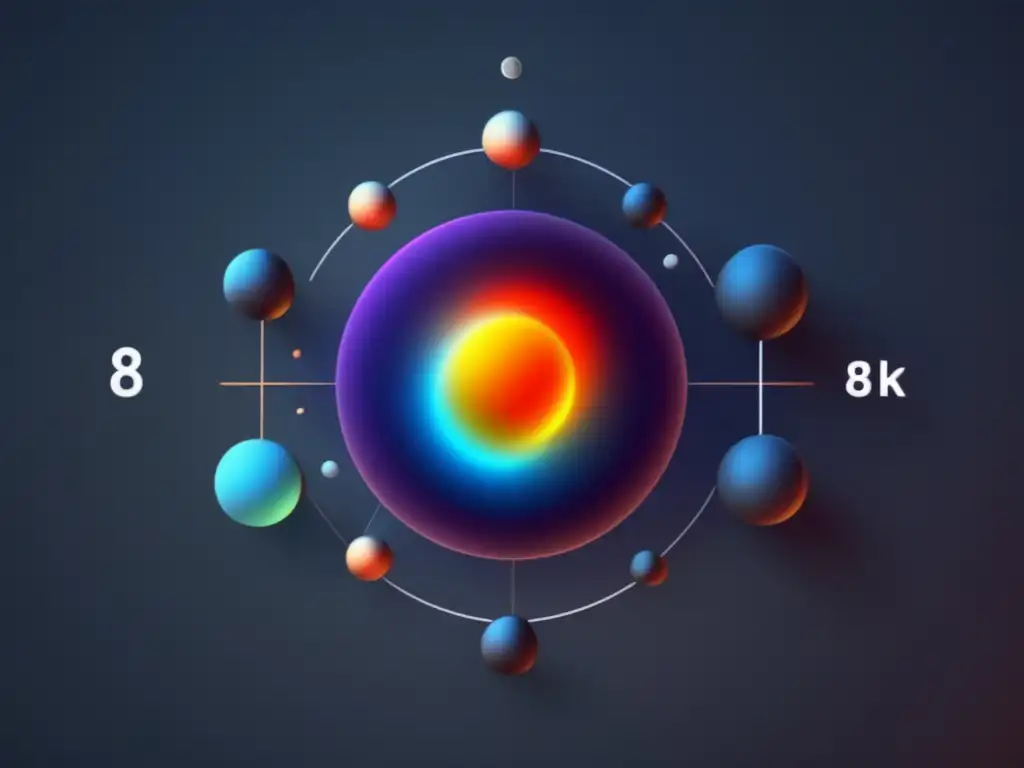 Equilibrio térmico en sistemas aislados: imagen 8k de alta detalle con escala balanceada, moléculas en movimiento y vibrantes conexiones energéticas