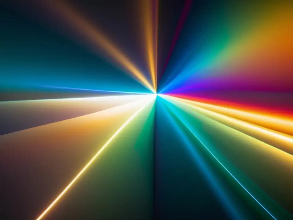 Fotografía científica de la Fotoquímica: luz vibrante y abstracta, colores intensos y contraste cautivador