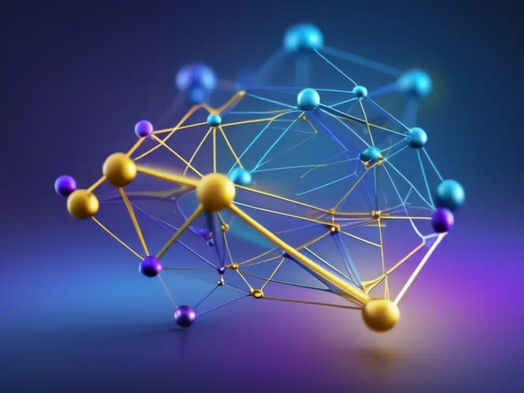 Descomposición Espectral en Álgebra Lineal: Red de nodos interconectados que representan componentes espectrales en una imagen 8K