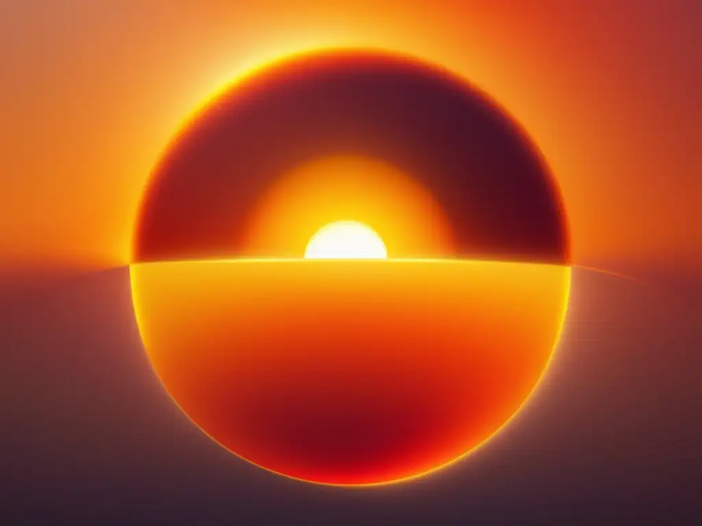 Importancia radiación solar clima terrestre - Imagen 8K con belleza cautivadora del sol en estilo minimalista y abstracto, vibrante y cálido