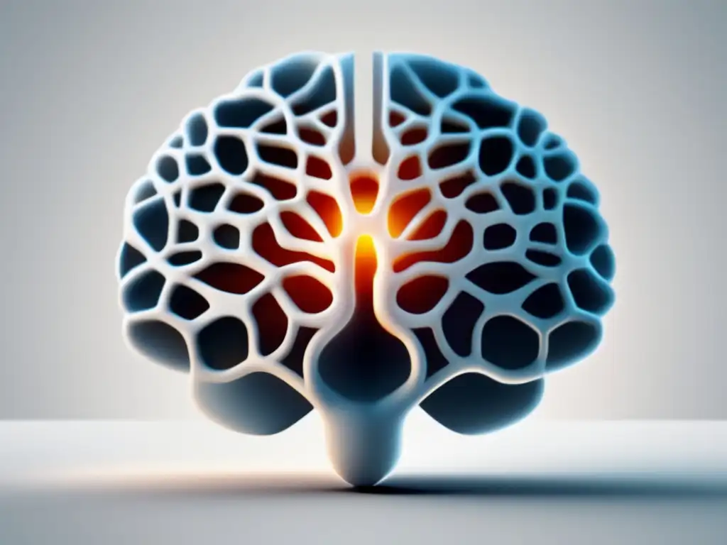 Descubriendo las bases de la neurociencia: Imagen detallada del cerebro en estilo minimalista y abstracto