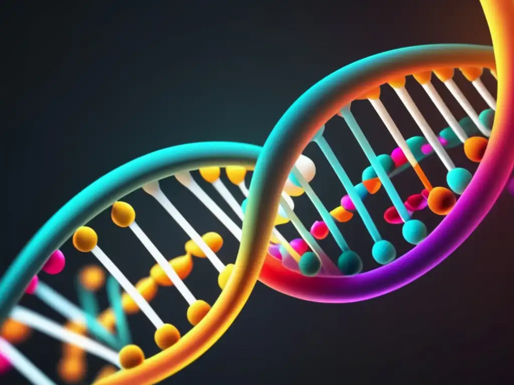 Imagen de alta resolución de estructura ADN en estilo minimalista y abstracto, destacando la farmacogenómica y respuesta individual a medicamentos