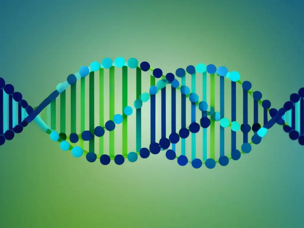 Importancia de la Genética en la individualidad: imagen abstracta de ADN en tonos azul y verde