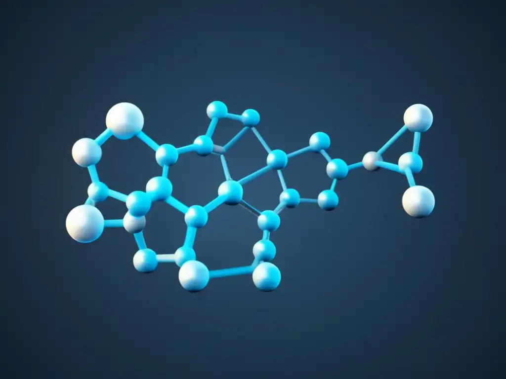 Importancia Química Orgánica en Materiales: Elegante imagen 8k con estructura molecular de compuesto orgánico