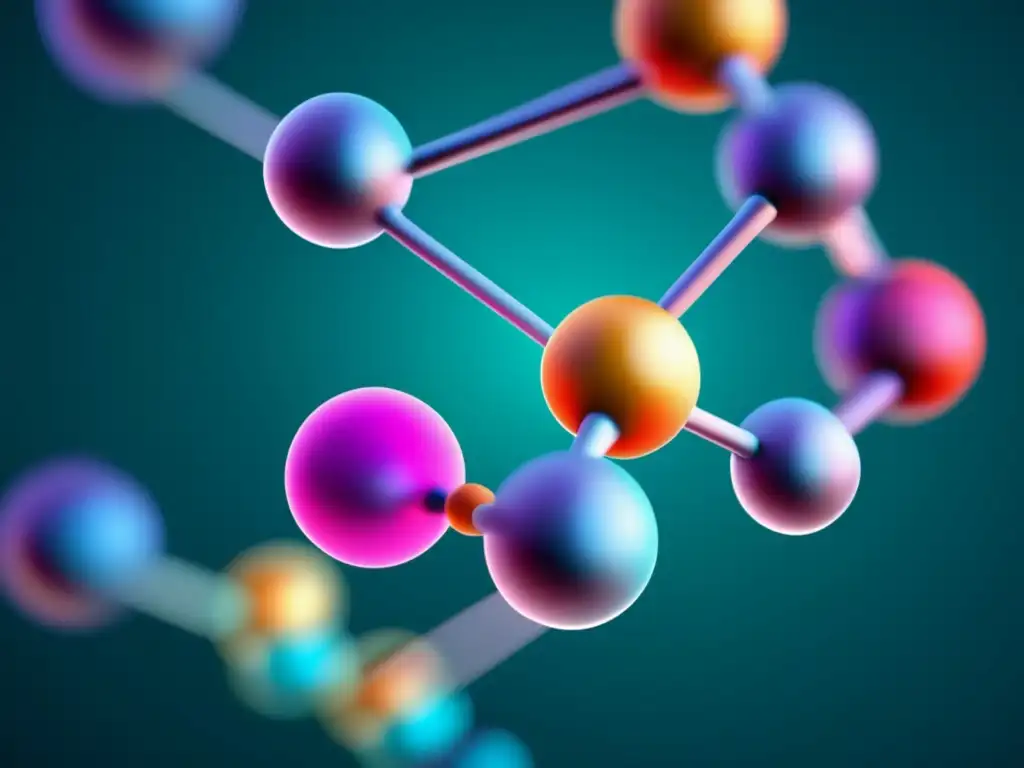 Diseño fármacos científico salud: estructura molecular colorida, precisa y moderna que destaca la complejidad y avances en investigación