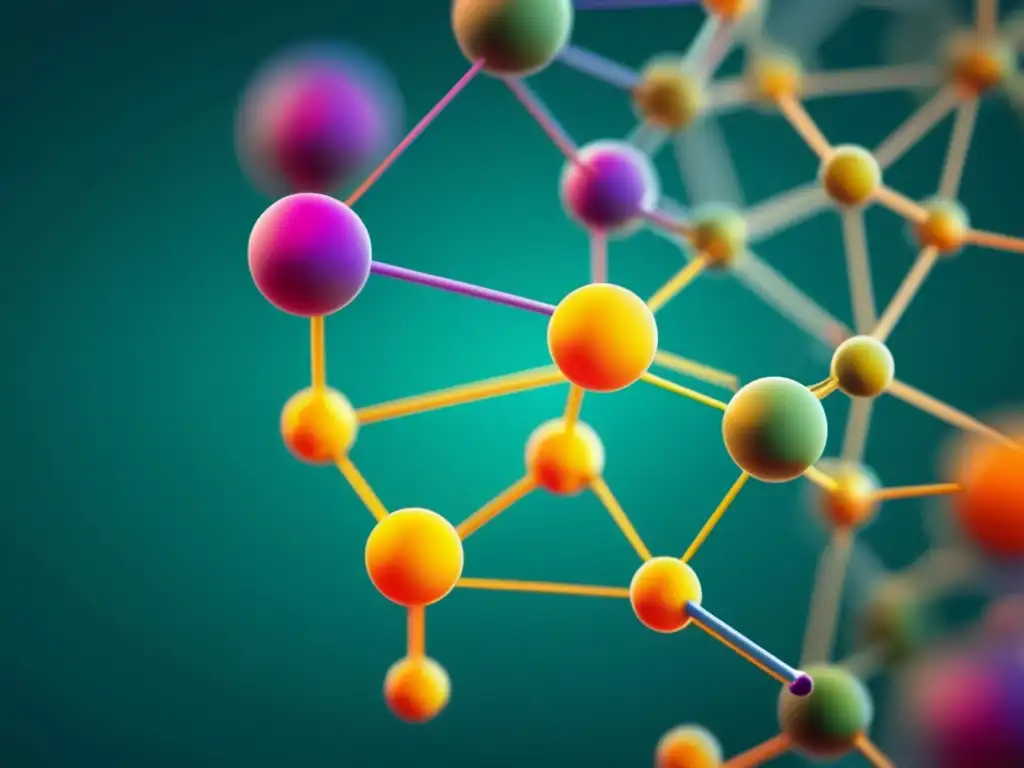 Importancia Química Orgánica en Medicina: Estructura molecular de un fármaco con colores vibrantes y formas geométricas precisas