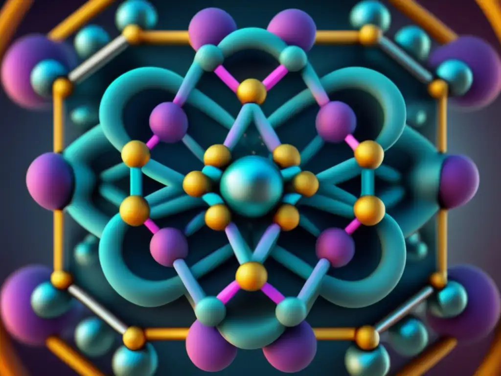 Material superconductor: estructura molecular y colores vibrantes representan elementos químicos