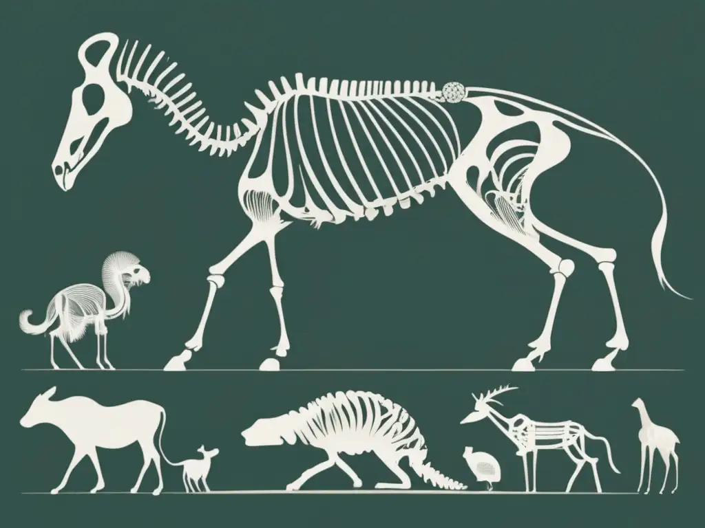 Imagen de esqueletos de animales: Evolución estructural de los animales