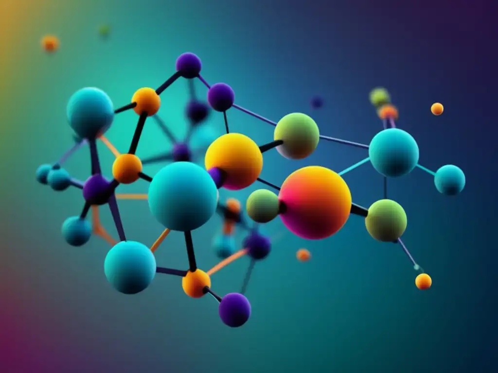 Descubriendo la biofísica estructural: imagen abstracta y minimalista que muestra la belleza y complejidad de moléculas y átomos