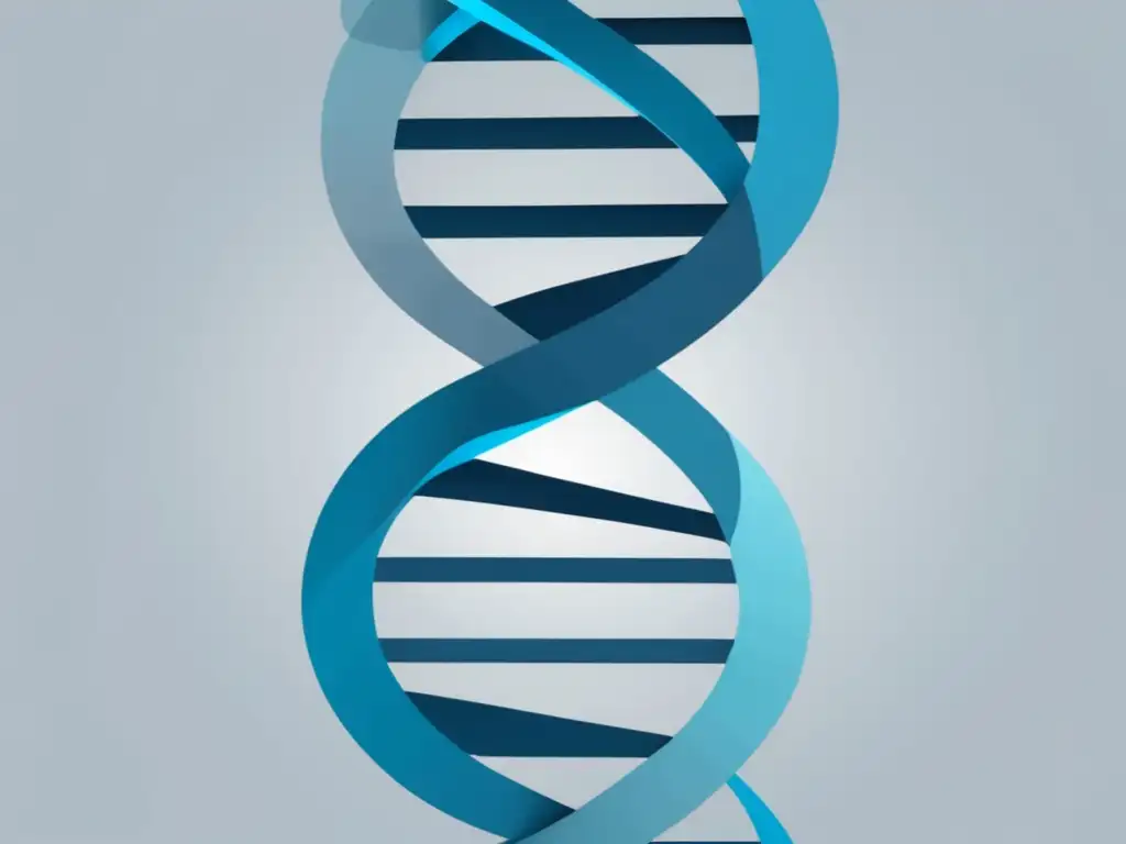 Ética en la ciencia actual: imagen abstracta de una doble hélice de ADN en tonos azules y grises