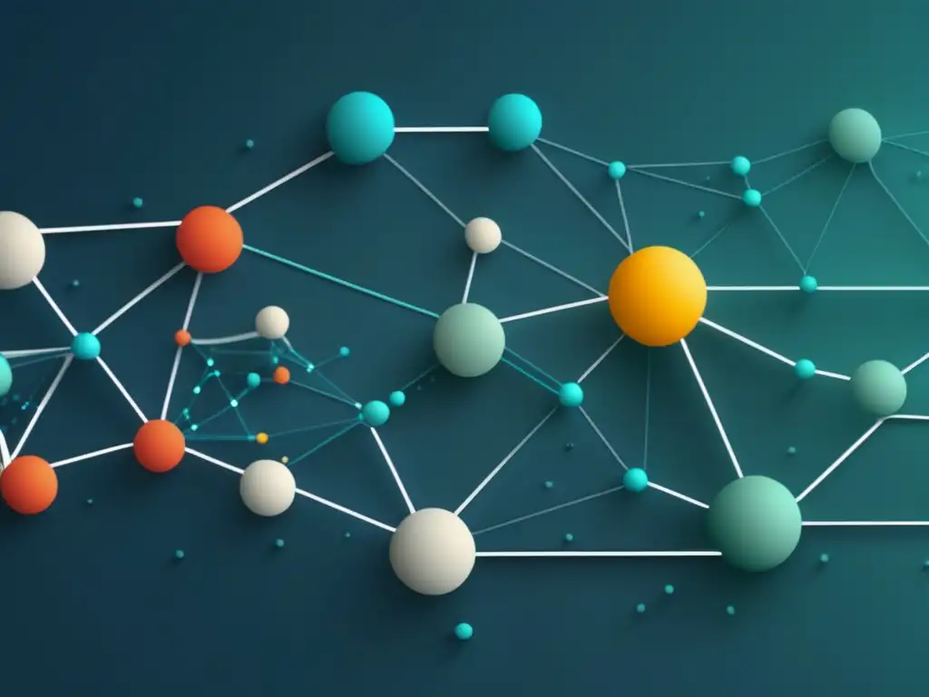 Historia y evolución de la bioinformática: Imagen 8k ultradetallada que muestra nodos interconectados y líneas simbolizando avances en bioinformática