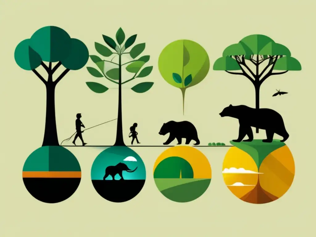 Evolución de la vida en la Tierra: Imagen abstracta que representa proceso de especiación, extinciones masivas y revoluciones biológicas