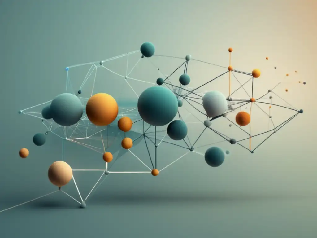 Evolución de la física: Red interconectada y abstracta que representa la Gravitación Cuántica en la Evolución