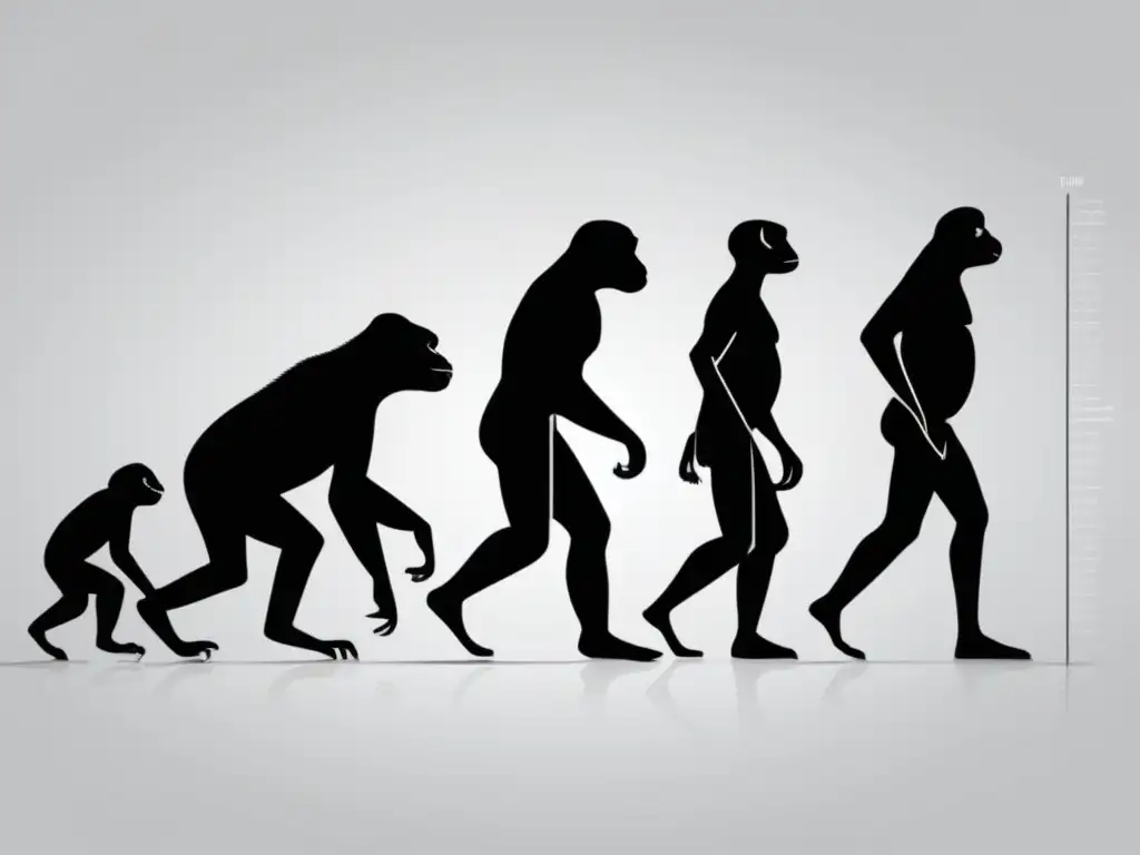 Evolución humana y relación primates: Representación abstracta de la evolución de humanos desde primates