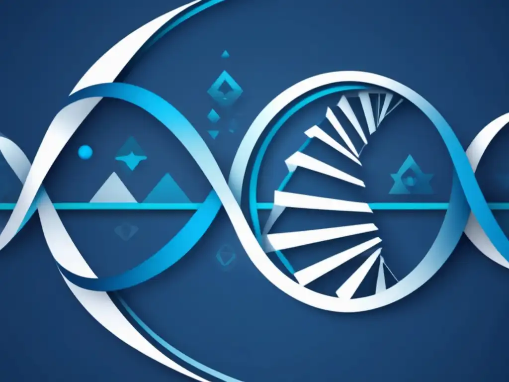 Importancia evolución en longevidad: imagen abstracta minimalista simbolizando complejidad y conexiones evolutivas, ADN y ramificaciones