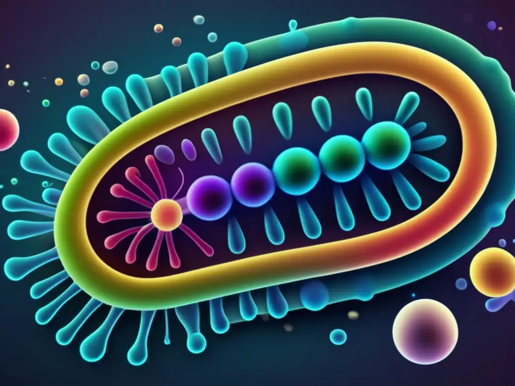 Evolución de resistencia bacteriana a antibióticos: imagen 8k detallada y vibrante que representa la carrera evolutiva entre bacterias y antibióticos